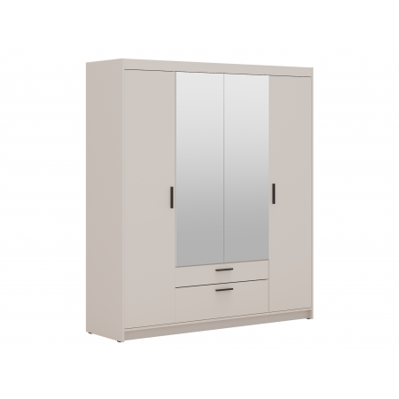 Szafa z lustrem szufladami 176 cm garderoba TRINO beżowa